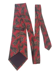 Guy Laroche Mens Tie Necktie Designer Luxury Red Paisley Corporate Casual Church - Picture 1 of 12