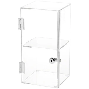Plymor Clear Acrylic Square Locking Display Case, 1 Shelf, 12" H x 6" W x 6" D - Picture 1 of 1