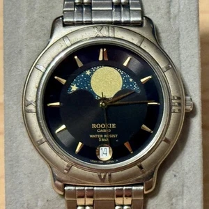 Casio Rookie RKT-5017 Moon Phase Analog Vintage Men's Watch 368 Mod RKM RUNNING - Picture 1 of 11