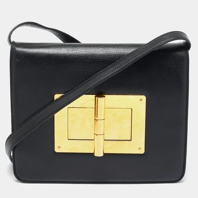 Bolso de hombro grande Natalia de cuero negro Tom Ford Foto 1 de 4