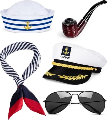 Sailor Hat for Adults – Captain Hat Costume Accessory for Men and Women, I - Image 1 of 4
