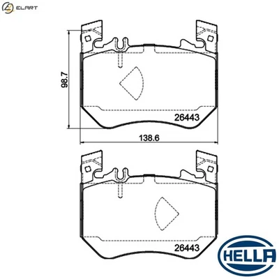 BRAKE PAD SET DISC BRAKE 8DB 355 043-071 FOR MERCEDES-BENZ E-CLASS/T-Model 2.0L - Image 1 of 4