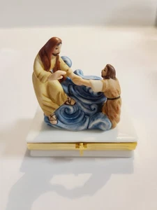 Limoges Ltd Ed Walking On Water Life of Christ Collection Trinket Box #A3612 - Picture 1 of 11