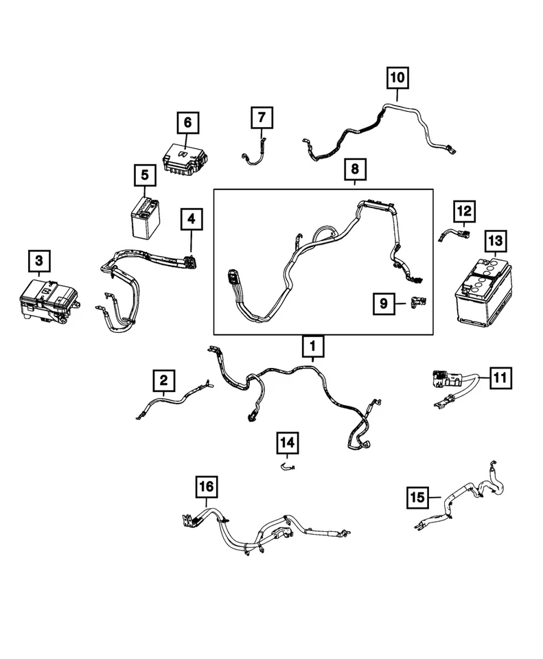 Genuine Mopar Battery Positive Wiring 68597126AA - Image 1 of 1