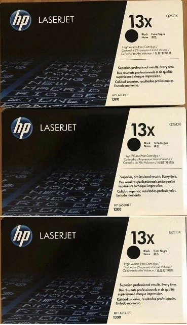 3 Cartuchos de Tóner HP 13X Nuevos Genuinos Sellados de Fábrica Nuevo Estilo Cajas Negras Foto 1 de 1