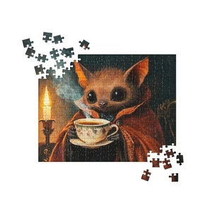 Vampir Fledermaus Tee Puzzle Gothic Cottagecore skurriles Waldwesen Kunstwerk - Bild 1 von 7