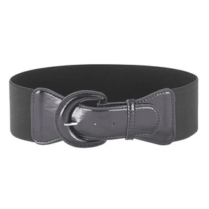 Stretchy Wide PU Leather Belt for Women Ladies Girls Elastic Waistband - Picture 1 of 129