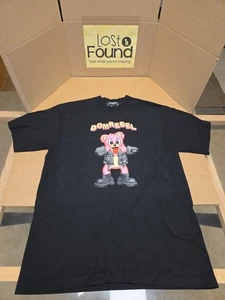 T-shirt Dom Rebel Montreal uomo taglia M nera rosa biker punk orso lingua fuori - Foto 1 di 8