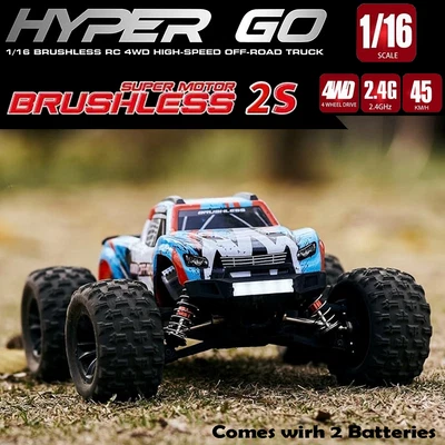RC Monster Truck High Speed 4WD Off Road Basher Car Metal Gear Brushless Motor - Image 1 of 4