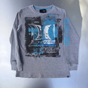 Y2K Hurley Large Print Thermal Longsleeve Surfer Skater Youth L Shirt 2000s - Picture 1 of 8