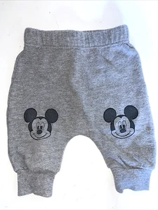 Disney Baby Gray Mickey Mouse Knee Print Pull On Pants Size 6 Months - Picture 1 of 12