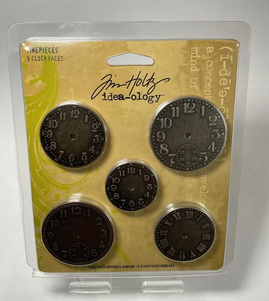 Tim Holtz Idea-ology Timepieces Clock Faces 5pc 1