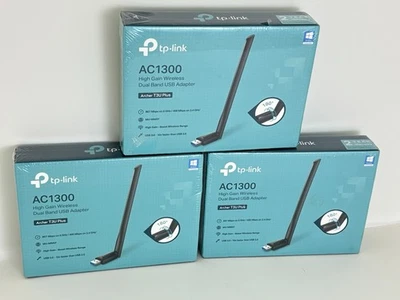 LOT 3 NEW TP-LINK AC1300 High gain Wireless Dual-Band USB Adapter Archer T3U 1.8 - Image 1 of 4