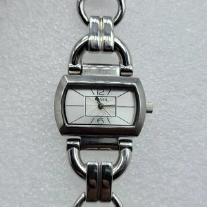 Fossil Damenuhr 29mm Barrel Dial silberfarben Edelstahlband, läuft - Bild 1 von 14
