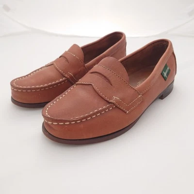 Винтажные женские мокасины Eastland Penny 7,5 желтовато-коричневые кожаные туфли-слипоны сделано в США - Изображение 1 из 4