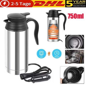 12V Auto Wasserkocher Edelstahl 750ml Reisewasserkocher Teekanne Auto Kettle DEU - Bild 1 von 24