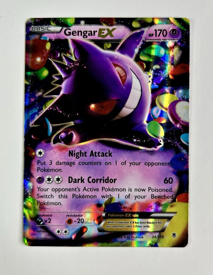 Gengar EX 2014 Pokemon XY Phantom Forces Ultra Rare #34/119 * Light Play - Image 1 of 2
