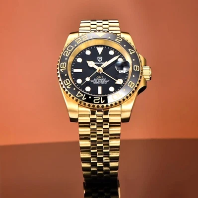 40MM PAGANI DESIGN GMT Automatic Watch Men Luxury Waterproof Stainless Steel NEW - Image 1 of 4