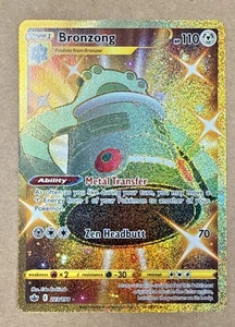 POKEMON BRONZONG 223/198 GOLD SECRET RARE CHILLING REIGN NM NEAR MINT - Picture 1 of 2