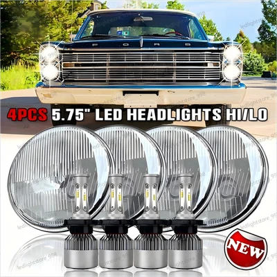 Faros LED redondos de 5,75" 5-3/4"" para Ford Galaxie 500 1962-1974 4 piezas Foto 1 de 4
