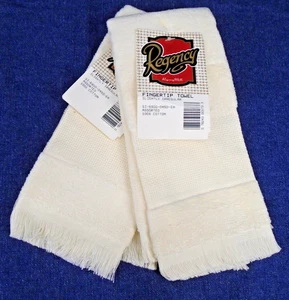 2 Regency Mills Cream Fingertip Hostess Towels for Cross Stitch - Slightly Irreg - Picture 1 of 2