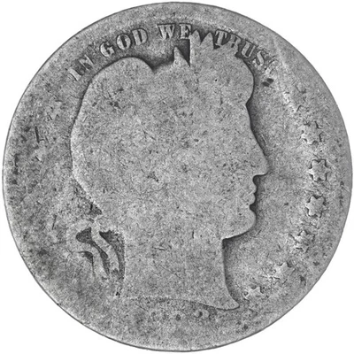 1893 (P) Barber Quarter 90% Silver Fair FR See Pics B146 - Image 1 of 3
