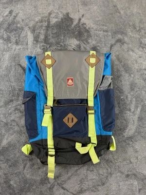 Mochila JanSport Hombre Talla 20x14 Gris Azul Senderismo Camping Primera Generación Foto 1 de 4