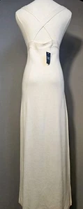Abercrombie & Fitch Bodycon-Maxikleid mit gekreuztem Rücken Creme Größe L Neu mit Etikett - Bild 1 von 9