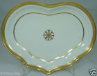 VINTAGE WHITE,GOLD RIMS STAR OR SNOWFLAKE TRAY PLATE HEART SHAPED PORTUGAL MADE
