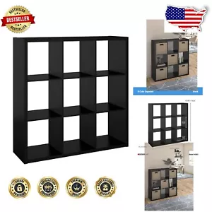 Versatile Decorative 9-Cube Organizer - Black Storage Solution for Modern Homes - Picture 1 of 8