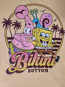 Ladies LARGE Spongebob Squarepants Shirt Yellow Brand New - Picture 1 of 2