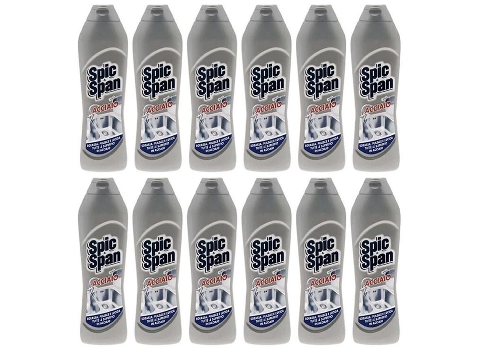 12pz SPIC & SPAN SGRASSATORE Superfici in ACCIAIO 500ml - Immagine 1 di 1