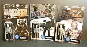 Funko ReAction Super7 Universal Monsters Creature Wolf Man Frankenstein NYCC Set - Bild 1 von 10