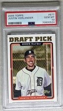 2005 TOPPS JUSTIN VERLANDER #677 ROOKIE DRAFT PICK PSA 10 RC FREE SHIPPING