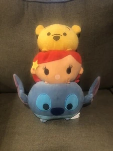 Almohada de felpa apilada de peluche Disney Tsum Tsum 15" puntada Winnie the Pooh Ariel en excelente condición - Imagen 1 de 1