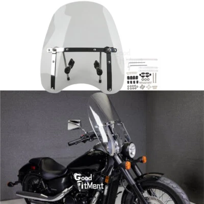For Honda Shadow Phantom 750 2010-2023 Large Motorcycle Smoke Windshield 7/8" 1" - Image 1 of 4