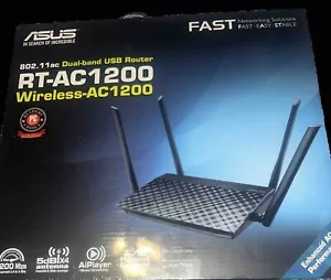 Asus RT-AC1200 Dual Band 2.4Ghz/5Ghz Wi-Fi Router; supports NEW SEALED IN BOX - Picture 1 of 13