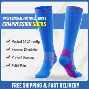 3 Pairs Compression Socks Unisex 20-30mmHg Plus Size Wide for Cycling Running - Picture 1 of 13
