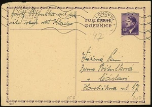 Tschechoslowakei Deutsche Besetzung Böhmen Mähren Kladno Postkarte 1943 WWII - Bild 1 von 2