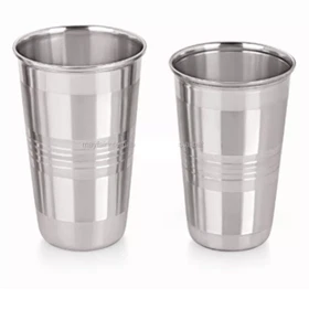 New Stainless Steel Tumblers Glasses 350ml Glass Drinking Cups Cocktail Camping - Picture 1 of 3