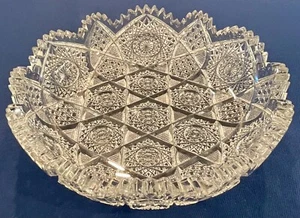 RARE Elmira Glass Co American Brilliant Cut Glass 8" Low Bowl Pattern #67 c.1900 - Picture 1 of 13