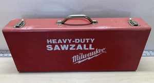 VTG Milwaukee Metal Heavy Duty Sawzall Tool Box Red Storage Case w/handle Only - Picture 1 of 16