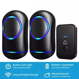 Wireless Door Bells Waterproof 1000ft Long Range Plug in Home Cordless Doorbell - Picture 1 of 17
