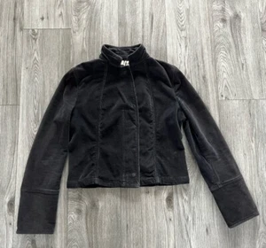Vintage Burberry Cord Short Jacket Black UK 12 Made In Italy Corduroy - Picture 1 of 16