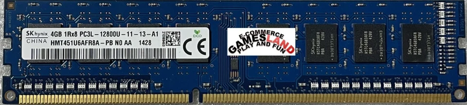 HYNIX DDR3 DESKTOP 1600 MHZ 4GB 1RX8 PC3L 12800U 11-13-A1 HMT451U6AFR8A-PB N0 AA - Immagine 1 di 1