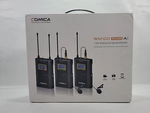 CoMica CVM-WM100 PLUS UHF 48-Channel Wireless Dual Lavalier Microphone System - Picture 1 of 5