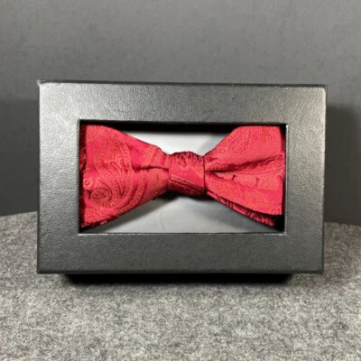 Croft & Barrow Red Tonal Paisley Bow Tie Pre-tied Holiday Retail $34 NWT - Image 1 of 4