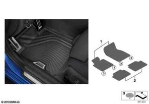 NEW BMW 2 SERIES G42 G87 ALL WEATHER RUBBER REAR FLOOR MAT SET 51475A1F0D2 - Picture 1 of 3