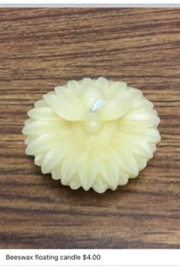 Beeswax Floating Candle Sunflower. Natural Scent & Color. Cotton Wick. - Picture 1 of 5