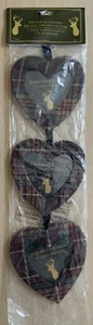 Vintage Style Wall Tweed Fabric Photo Frames 3 Hearts Frames - Picture 1 of 6